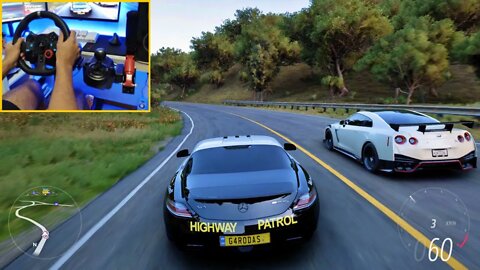 MERCEDES-BENZ SLS AMG POLICE - FORZA HORIZON 5 - Steering Wheel + Shifter G29
