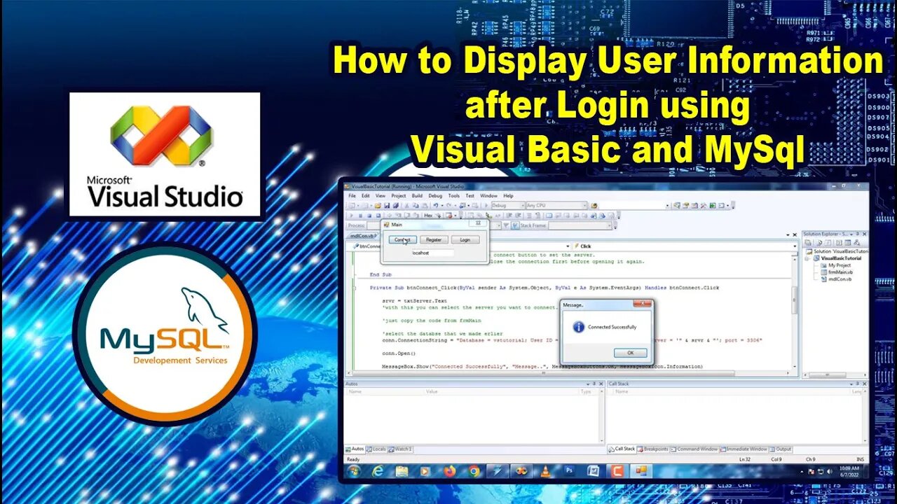 How to Display User Information on Main Form after Login using Visual Basic and MySql Database