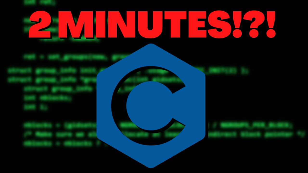 The Basics of C Programming In Under 2 Minutes