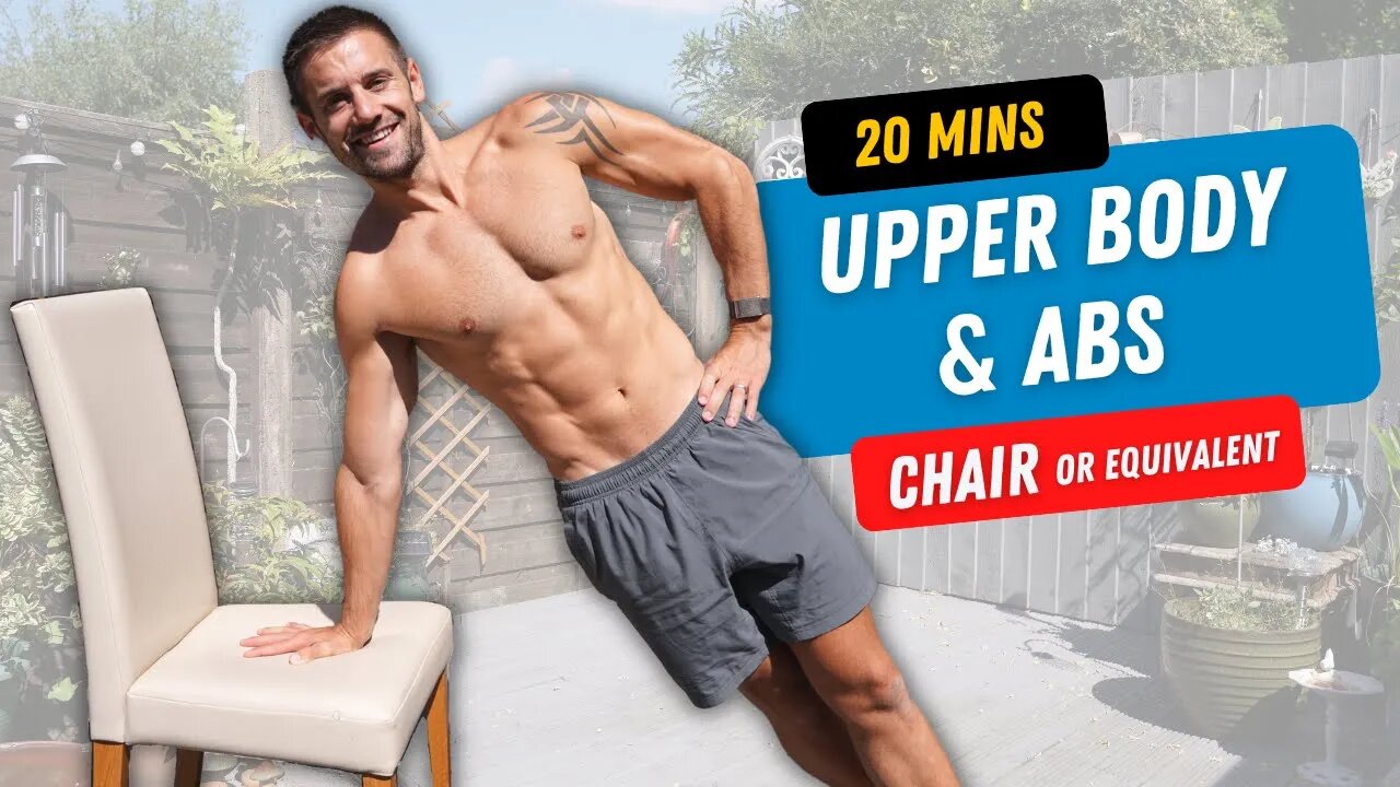 Muscle Building Chair Workout for UPPER BODY and ABS in 20 Minutes