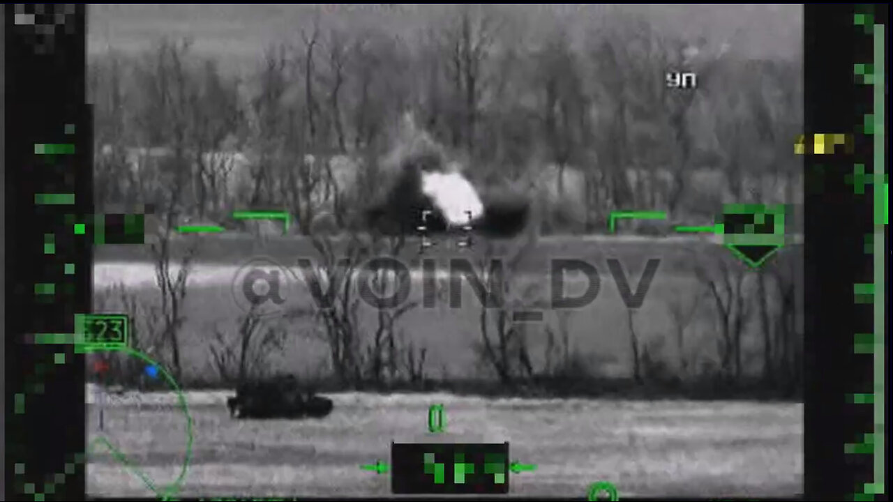 Russian Ka-52 helicopter destroys armored vehicles of the Ukrainian army