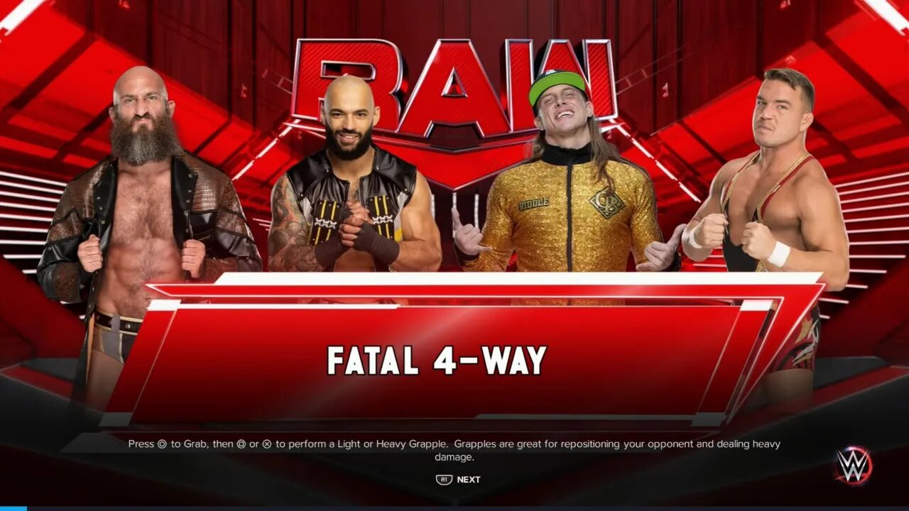 WWE Monday Night Raw Ricochet vs Matt Riddle vs Tommaso Ciampa vs Chad Gable