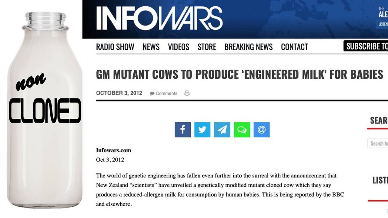 'Non'-Cloned Milk A Harbinger Of What's To Come...In 2009!