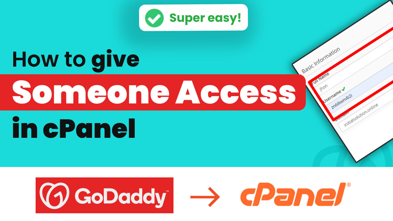 How to give someone access to cPanel GoDaddy