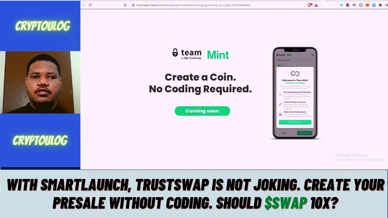 With Smartlaunch, Trustswap Is Not Joking. Create Your Presale Without Coding. Should $SWAP 10X?