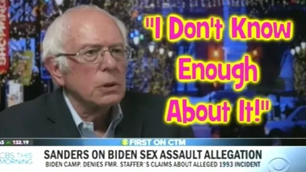 Bernie Sanders Asked About "Sexual Assualt Allegations Against Joe Biden"