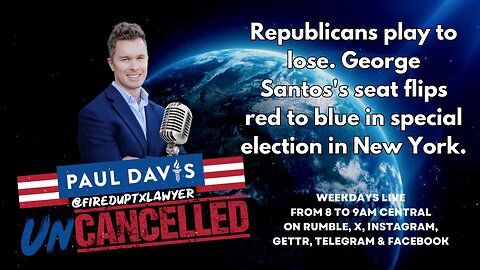 Special Election | Republicans play to lose. George Santos's seat flips red to blue in special election in New York.