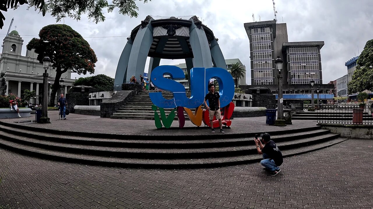 Central Park and Cathedral in Downtown San Jose Costa Rica