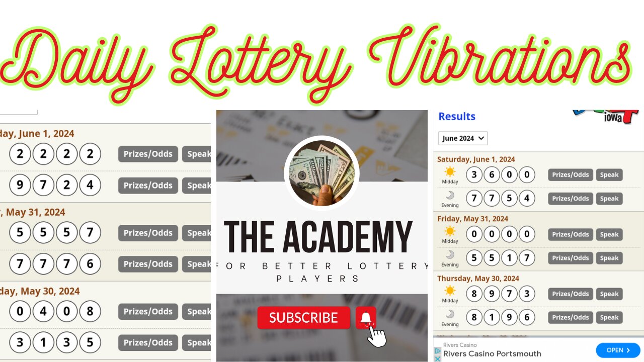 Monday Daily Lottery Vibrations and News 6-24-24