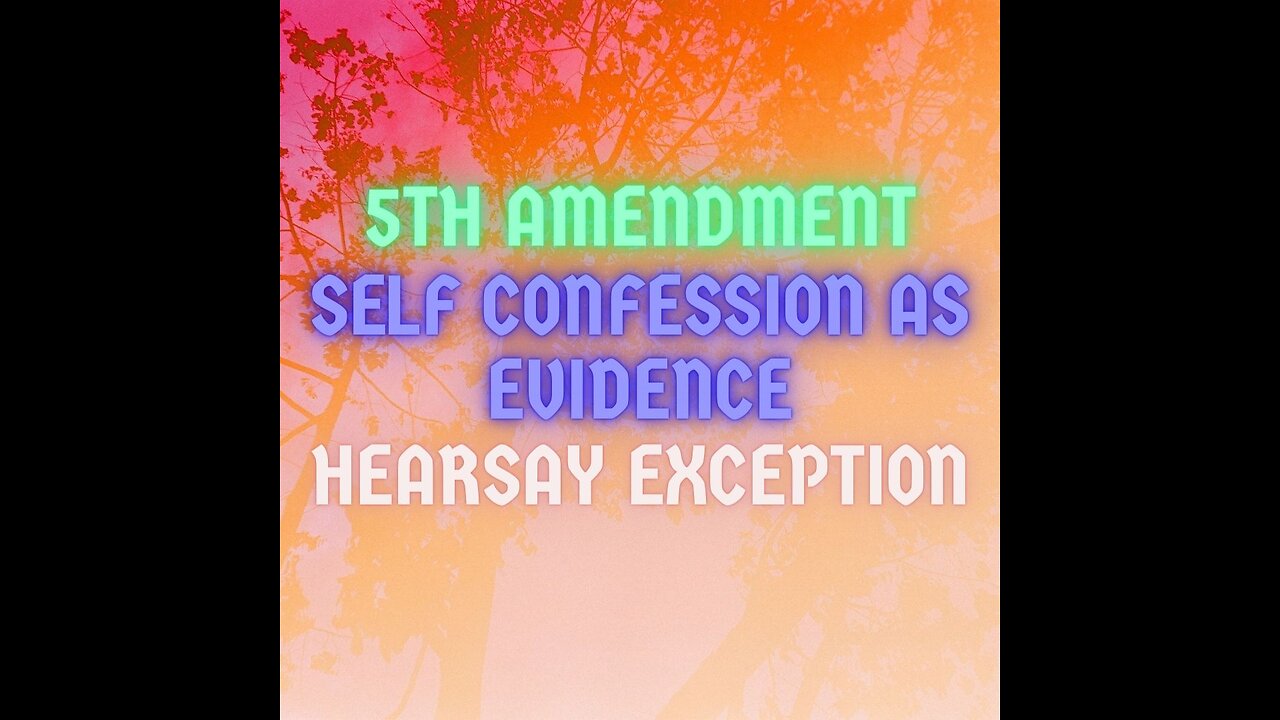 Court 101-5th Amendment, Self Confession (Hearsay Exception). Persons Is a Fluid Capacity.