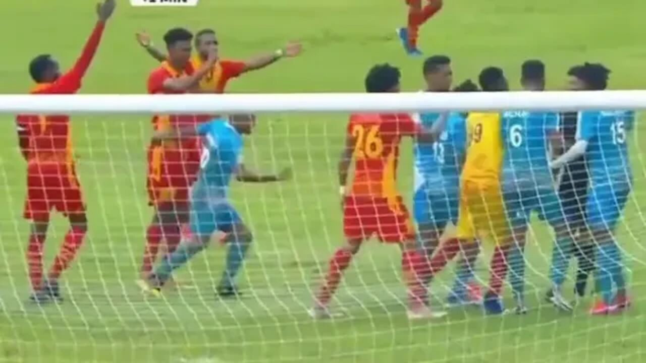 Craziest tackle ever Goalkeeper's wild somersault in EthiopianLeague twitter Out Of Context Football