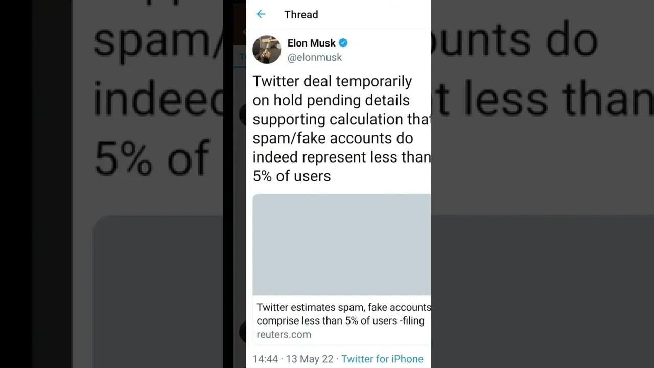 Twitter Shares Drop 19% Elon Musk Deal 'Temporarily on Hold' #cryptomash #cryptonews #viralvideo2022