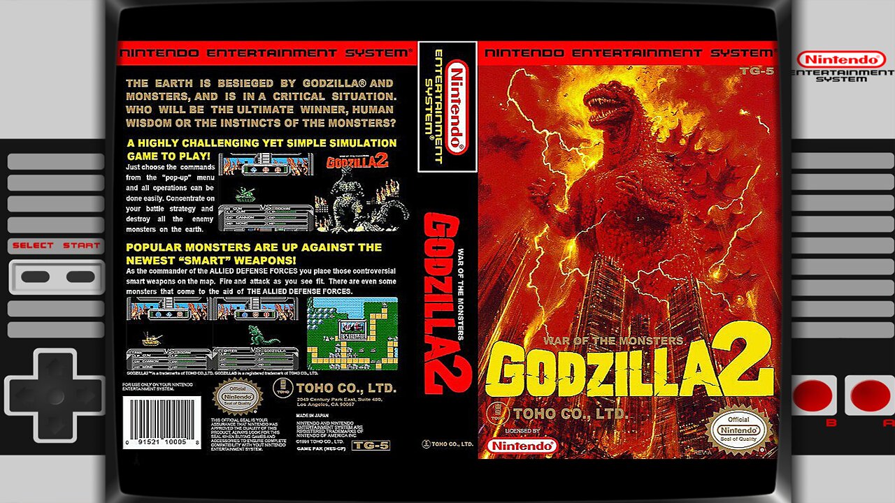 Godzilla 2: War of the Monsters (NES) Scenario 9 - Surprise Attack From The Center Of The Earth