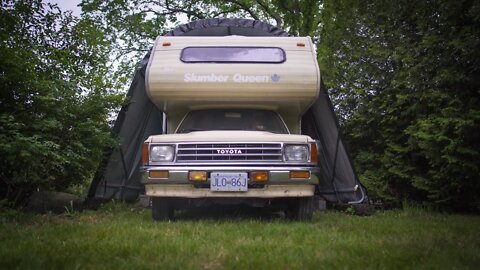 Bringing out the motorhome... The 1988 Toyota Hilux Slumber Queen.