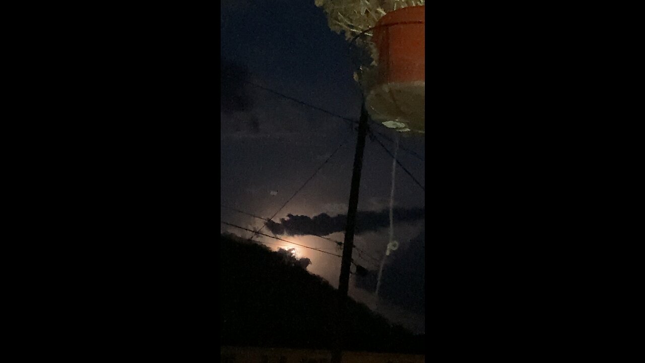 Moonrise with hanging basket