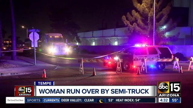 Tempe PD: Woman on motorcylce dies after being struck by a semi