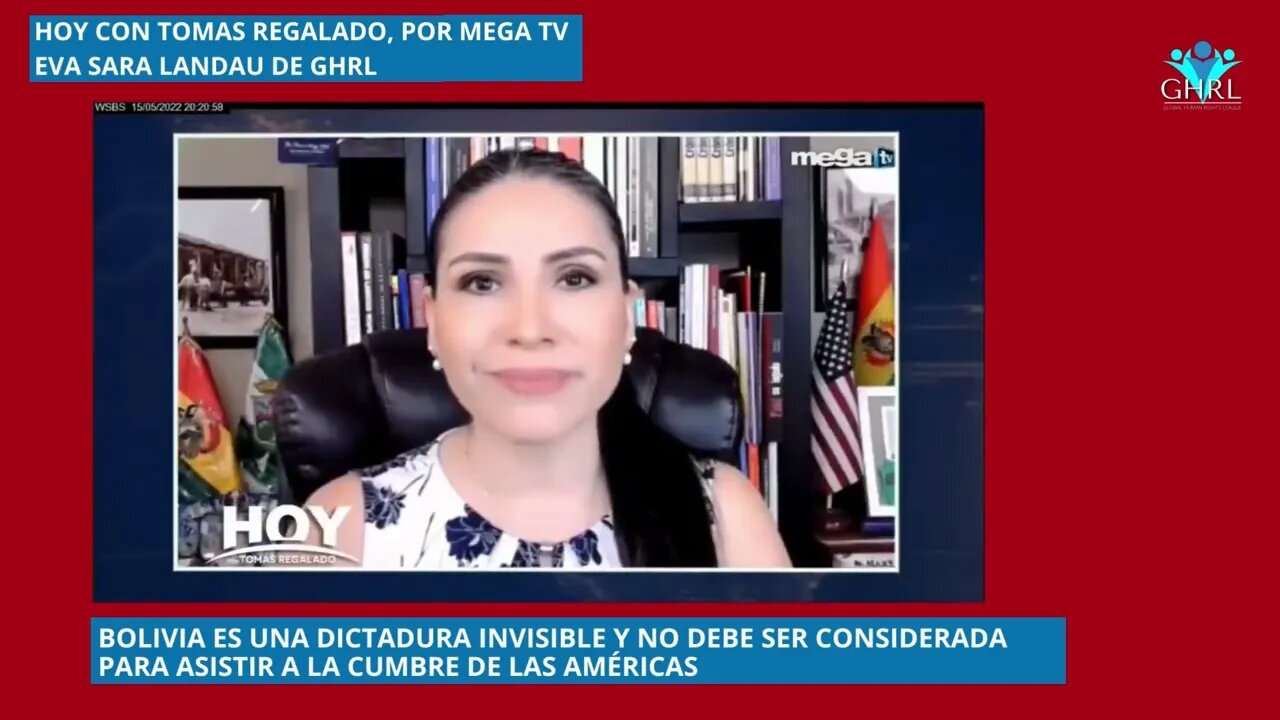 Entrevista a Eva Sara Landau por Tomas Regalado, en Mega TV