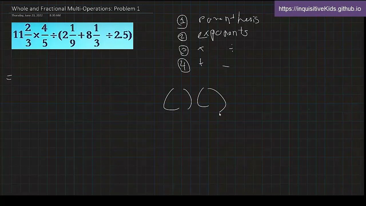 Whole and Fractional Multi Operations: Problem 1