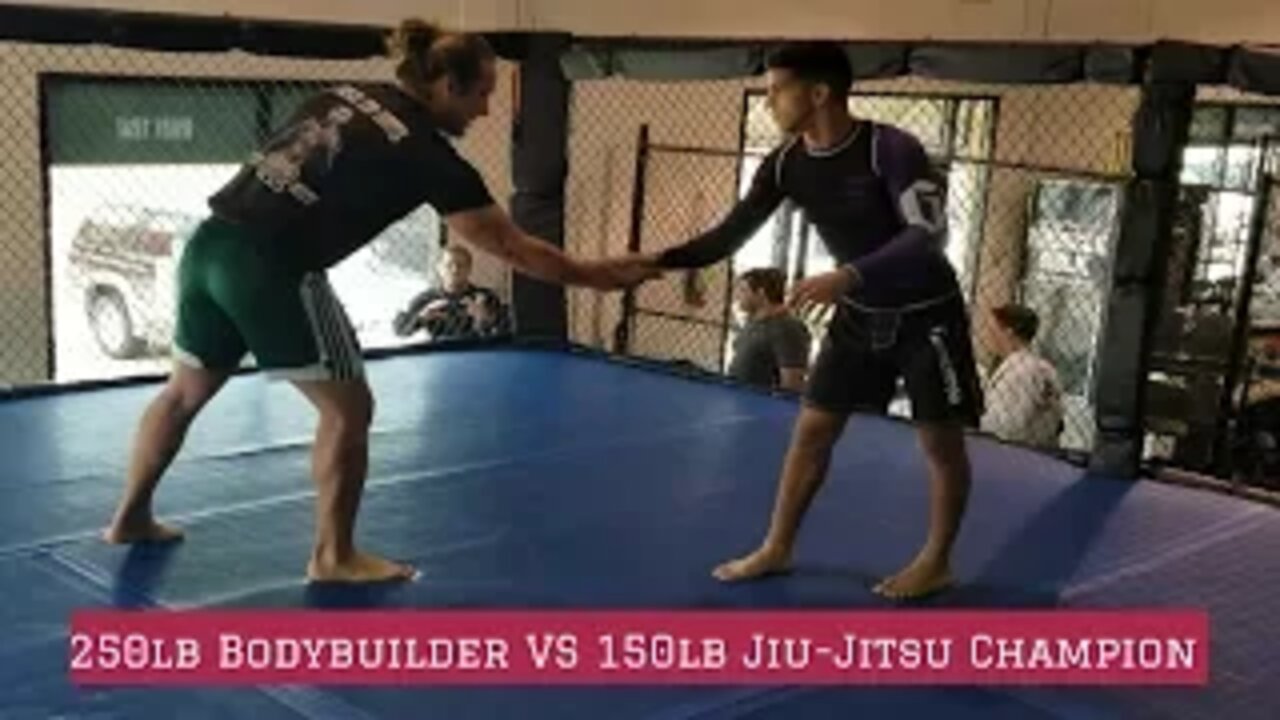 250lb BODYBUILDER VS 150LB JIU-JITSU WORLD CHAMPION-GUY MEZGER GYM-TEXAS-BJJ MATHEUS GABRIEL