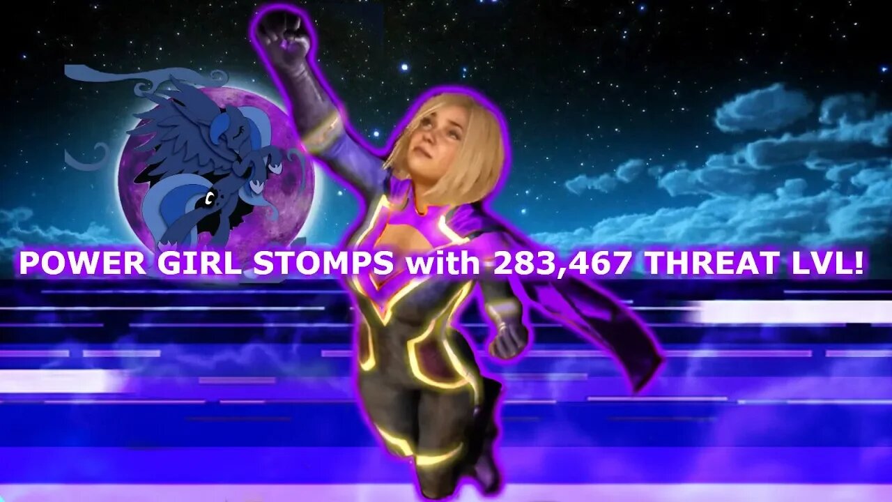 Power Girl stomps the Raid boss out threat lvl 283,467!