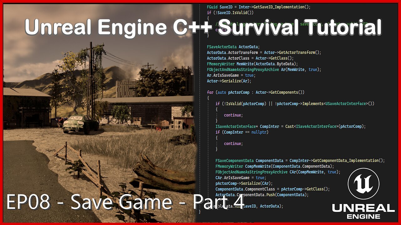 UE5 C++ Survival Game EP 08 - Save Game - Part 4