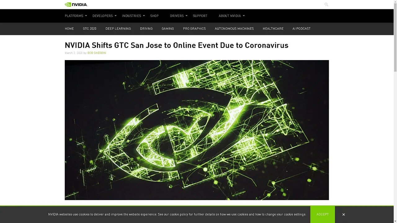 2020 Nvidia shifts GTC to online only due to corona virus