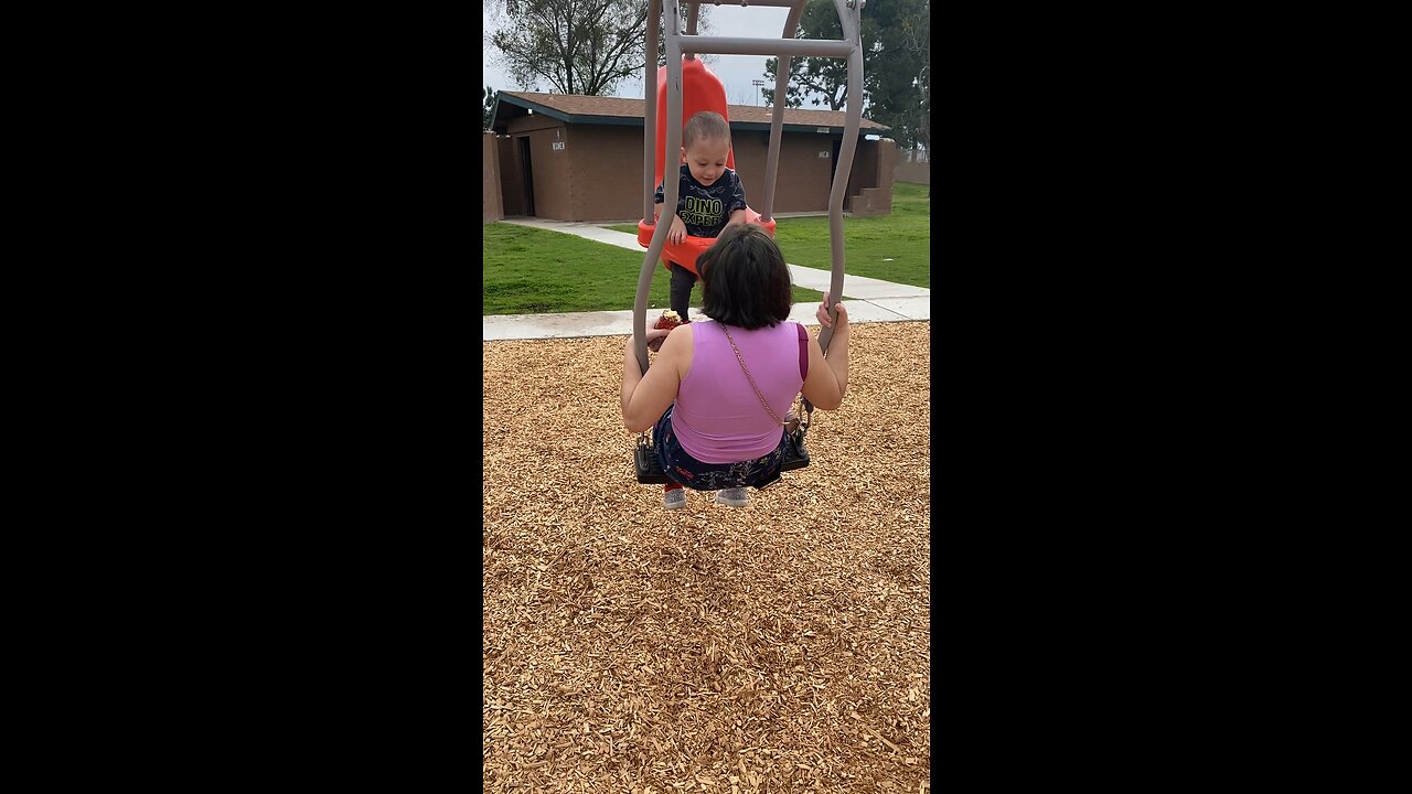 Momma and baby swinging. #mom #baby #family #park #fun