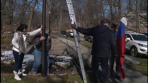 Russian flag removed from cultural gardens