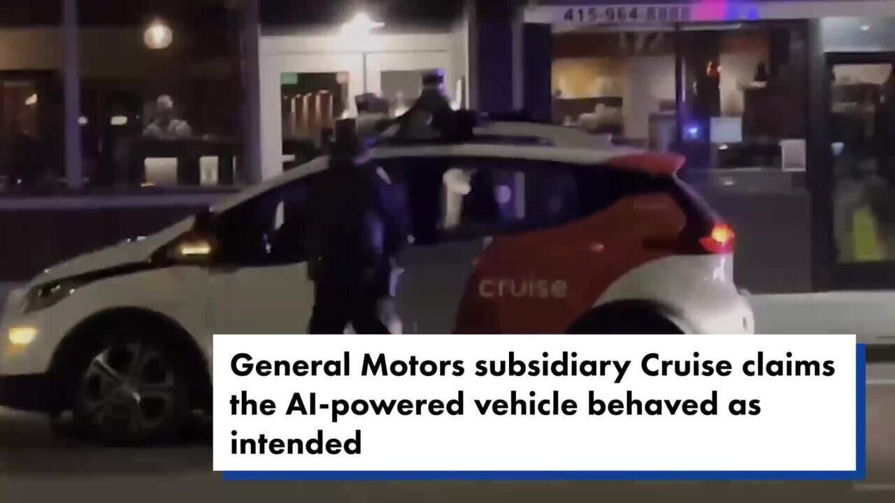 Video shows driverless car speed away from cops during traffic stop