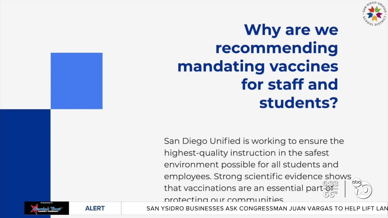 San Diego Unified approves vaccine mandate for students, staff