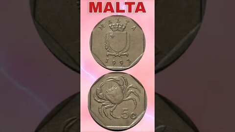 Malta 5 Cents 1991.#shorts #education #coinnotesz