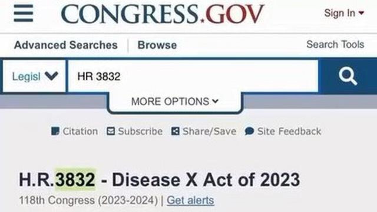 US Congress Already Has A "Disease X Act" Listed on IT's Website