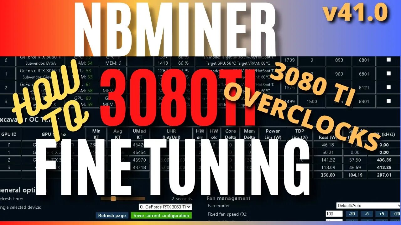 NBMINER (v41.0) Overclock Tuning 3080TI With 100% LHR Unlock on Windows