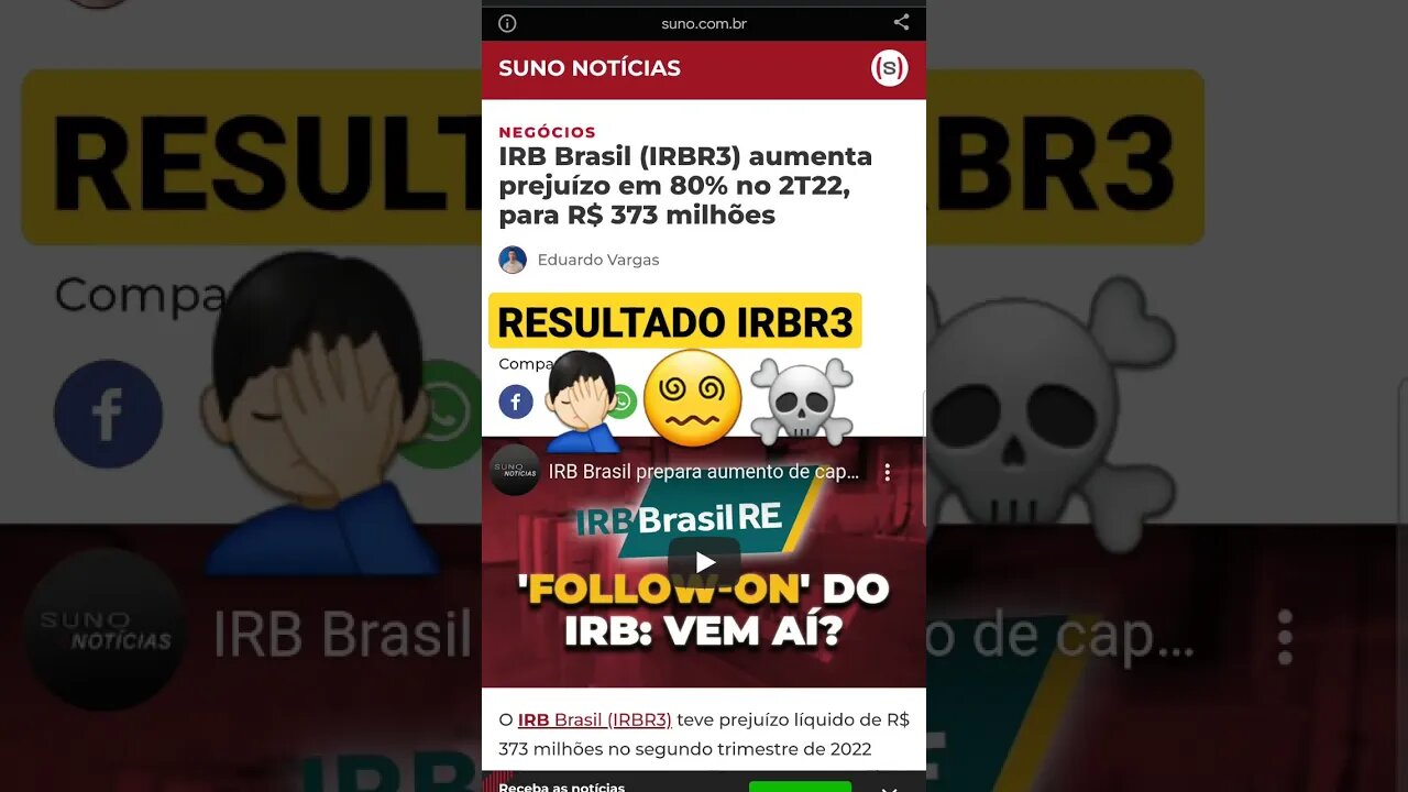 IRBR3 URGENTE - ACABA DE SAIR O RESULTADO 2T22!!!