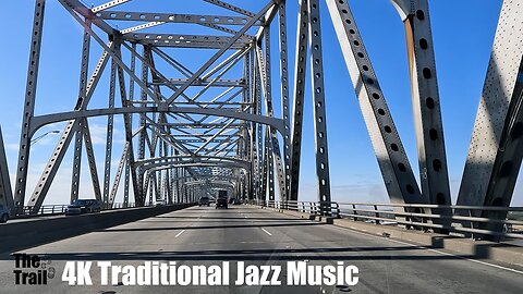 4K Traditional Jazz Music | Louisiana | Drive West I-10 Leaving Baton Rouge, LA | 20230115