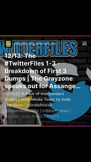 12/13: The #TwitterFiles 1-3 - Breakdown of First 3 Dumps | The Grayzone speaks out for Assange
