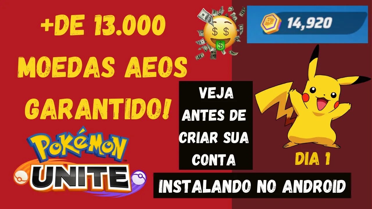 POKÉMON UNITE GARANTIDO GANHE + DE 13.000 MOEDINHAS NOS PRIMEIROS MINUTOS DE JOGO