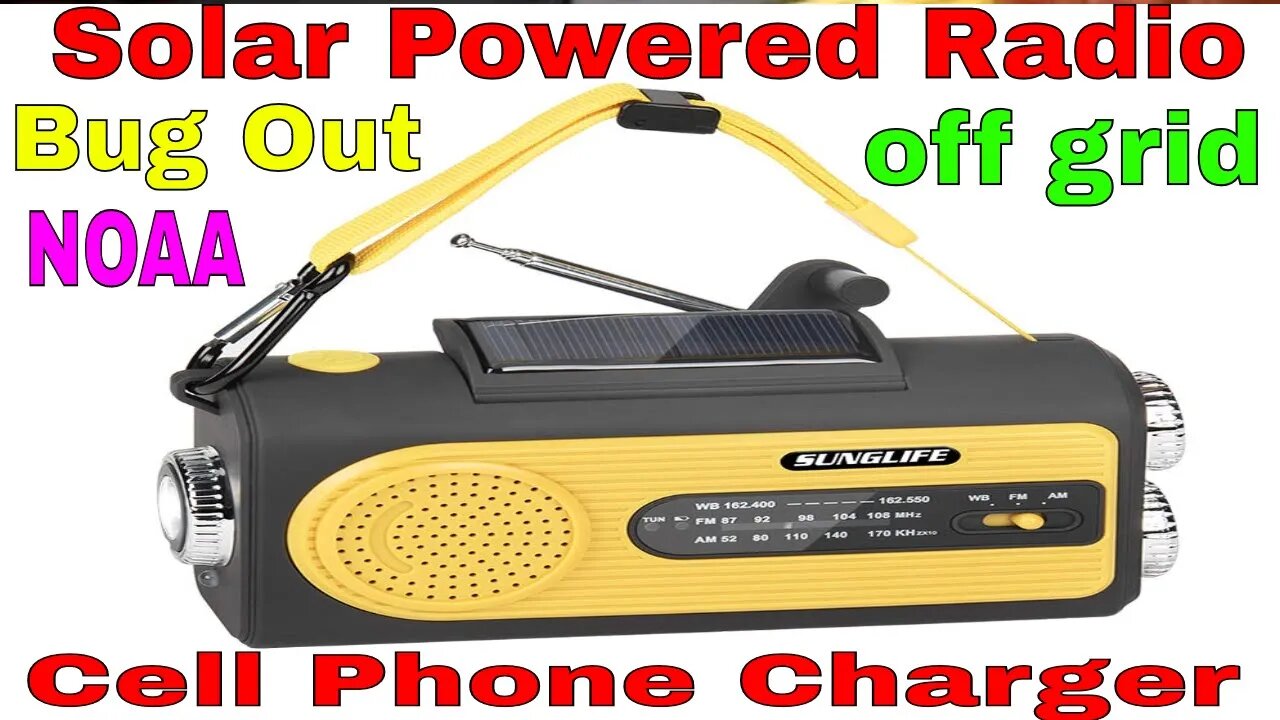 SUNGLIFE Solar Crank Weather Radio AM-FM Flashlight Power Bank USB Charger and SOS Alarm