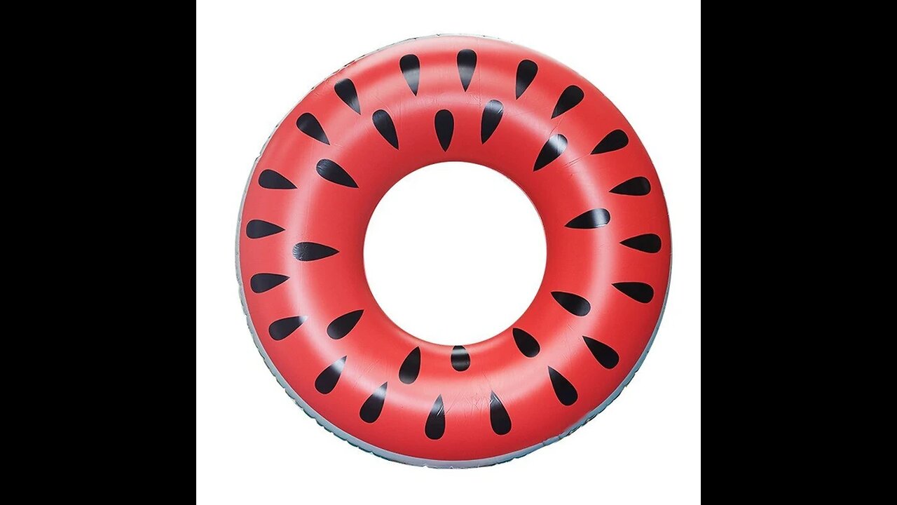 Watermelon Pattern Adult Kids Swim Ring 2Pcs Inflatable Mattress Swimming Pool Floating