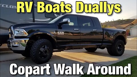 Copart Walk Around RV'S BOATS and DUALLY TRUCKS