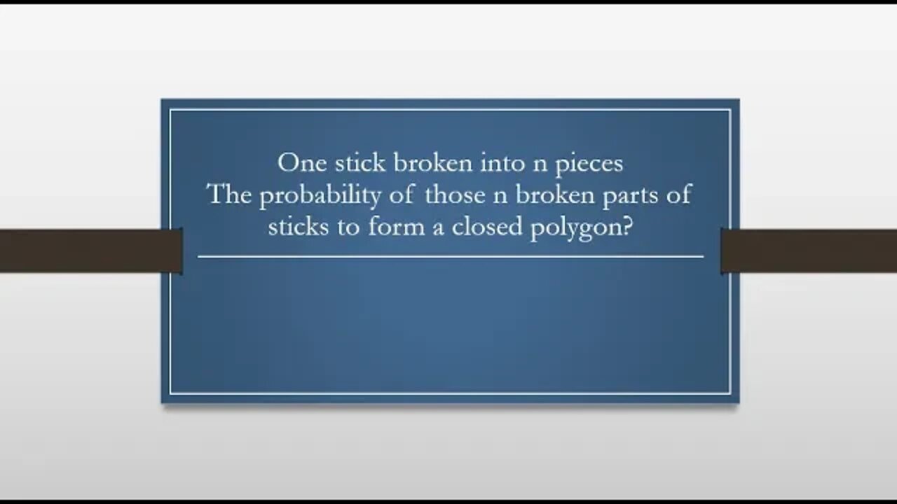 The probability of those n broken parts of sticks to form a closed polygon