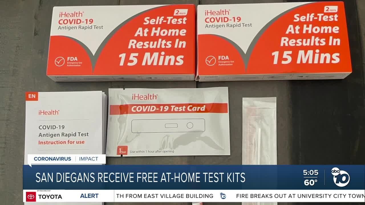 San Diegans start receiving free at-home tests