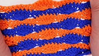 How to crochet shell waves stitch for blanket simple tutorial by marifu6a