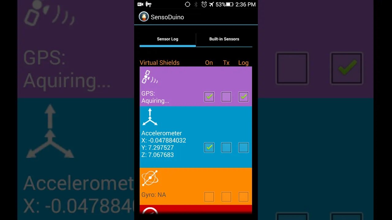 Sensoduino Application - Read All your Smartphone Sensors Data using Arduino Bluetooth