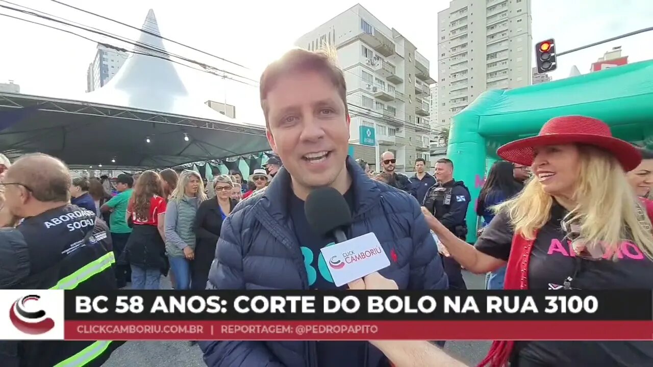 BC 58 anos: corte do bolo na rua 3100