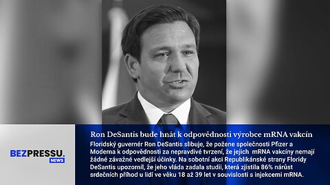 Ron DeSantis bude hnát k odpovědnosti výrobce mRNA vakcín