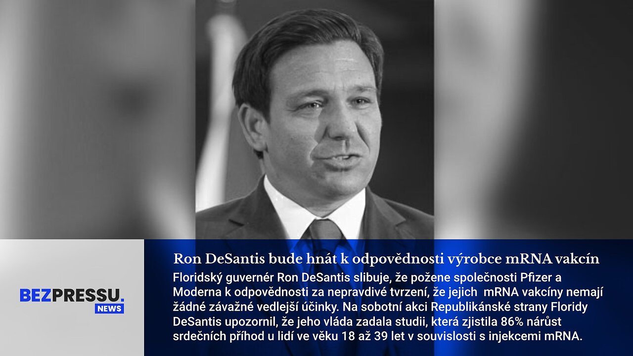 Ron DeSantis bude hnát k odpovědnosti výrobce mRNA vakcín