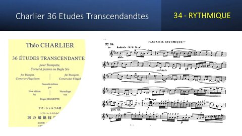 🎺🎺[TRUMPET ETUDE] Charlier 36 Etudes Transcendandtes No 34 – (Fantaise Rhytmique)