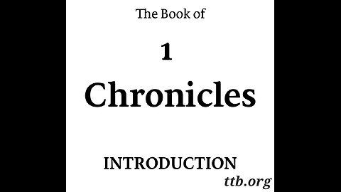 1 Chronicles Introduction (Bible Study)