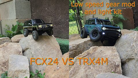 Stock FCX24 K5 Blazer VS Low Range Gear TRX4M Bronco. Chevy Vs Ford Battle Continues